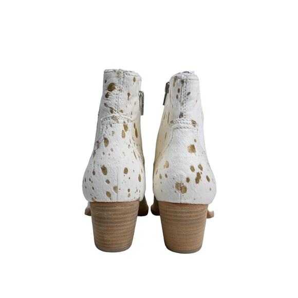 Dolce Vita Womens 8.5 Silma Bootie in Cow Hair Gold Multi NEW - Picture 7 of 12